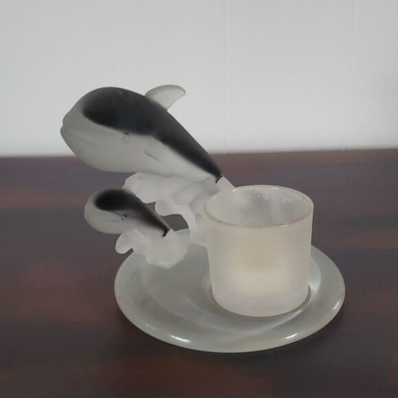 PartyLite Orca Whales Candle Holder Original Box - Picture 1 of 8